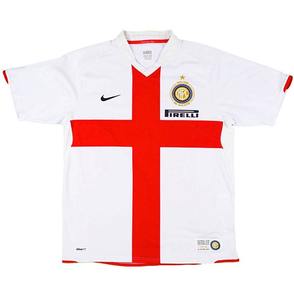 Tailandia Camiseta Inter Milan Replica Segunda Ropa Retro 2007 2008 Blanco